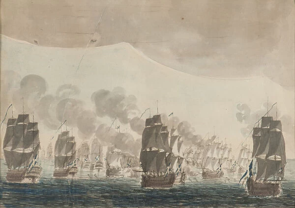 The naval Battle of Oland on 26 July 1789. Creator: Cumelin, Johan Petter (1764-1820)
