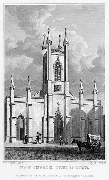 New church, Somers Town, Camden, London, 1827. Artist: William Deeble