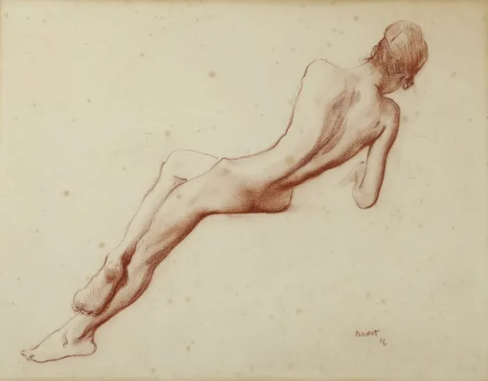 Framed Print : Leon Bakst Nude Study Print, 1916 Framed Print : Leon Bakst Nude Study Print, 1916