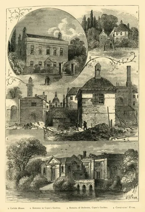 Framed Print : Print of Old Views in Lambeth, c1878 Framed Print : Print of Old Views in Lambeth, c1878