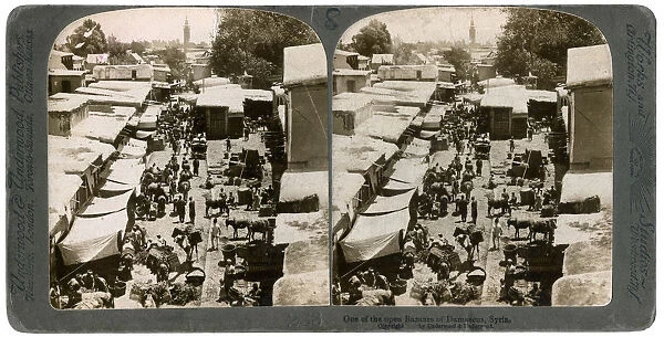An open bazaar in Damascus, Syria, 1900s. Artist: Underwood & Underwood