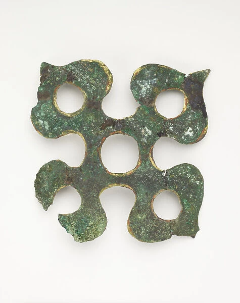 Ornament in the form of a persimmon receptacle (fragment), Han dynasty, 206 BCE-220 CE