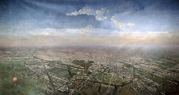 Overall View of Paris, Taken from the Observatory in a Balloon, 1855