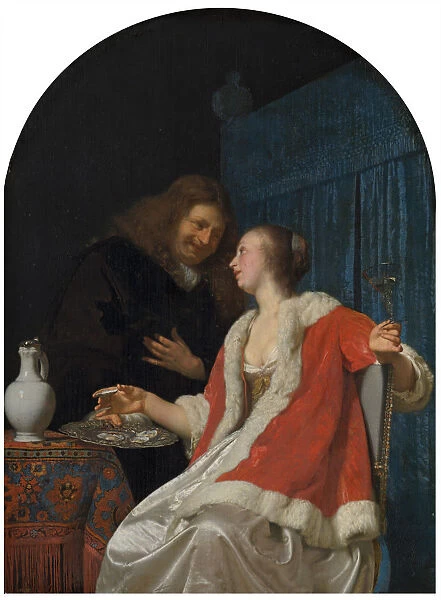 The Oyster Meal, 1661. Creator: Mieris, Frans van, the Elder (1635-1681)