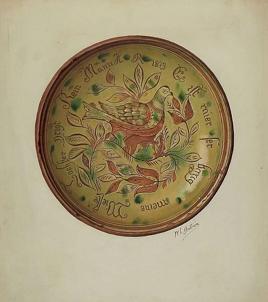 Pa. German Plate, c. 1941. Creator: William L. Antrim