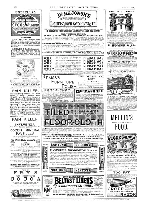Framed Print : Print of advertisements, 1890