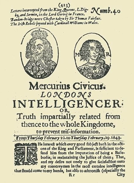 Front page of Mercurius Civicus: Londons Intelligencer, February 1643, (1945)