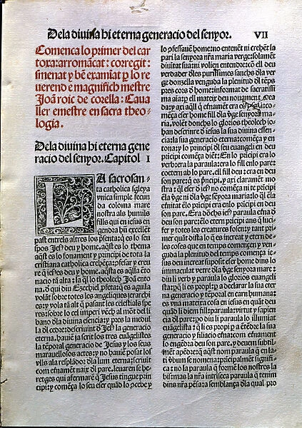 Page of the work Lo primer del Cartoixa (The first of the Cartoixa) by Joan Rois de Corella