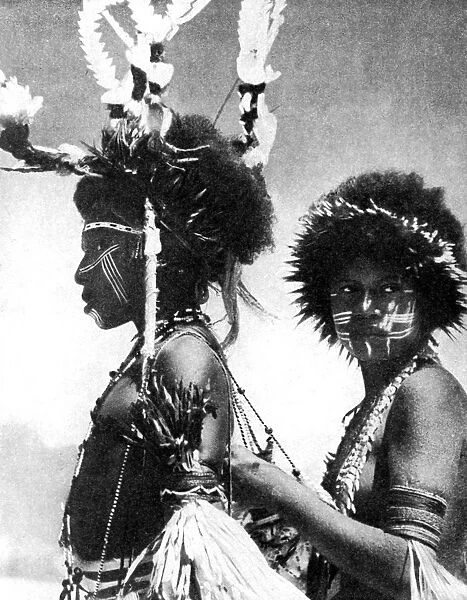 Painted warriors, Papua, New Guinea, 1936. Artist: Sport & General