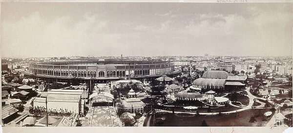 Panorama of the Universal Exhibition of 1867, Champ-de-Mars, 7th arrondissement, Paris, 1867. Creator: Frederic Martens
