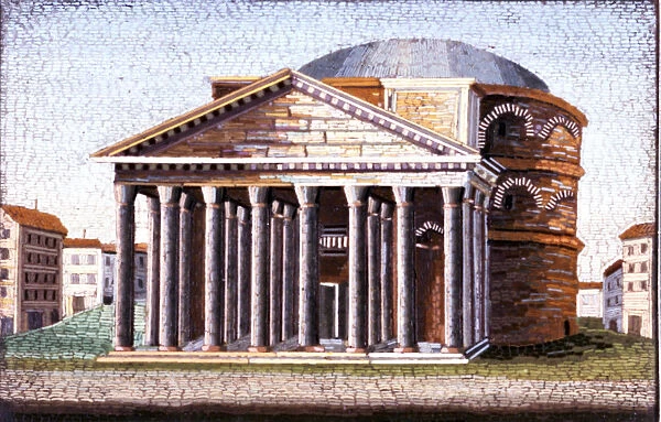 The Pantheon in Rome, miniature mosaic