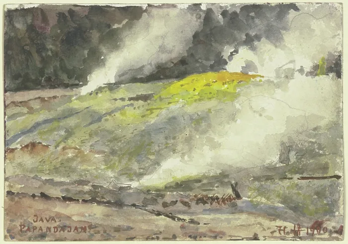 Framed Print : Papandajan Print, Java Volcano Landscape, 1900 Framed Print : Papandajan Print, Java Volcano Landscape, 1900