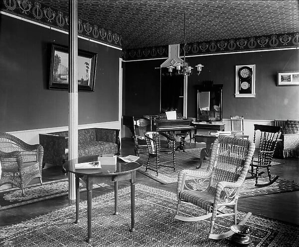 Parlor with piano, probably Ypsilanti, Michigan, between 1900 and 1910. Creator: Unknown