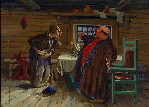 A patient came to the Deacon... c. 1910. Artist: Afanasyev, Aleksei Fyodorovich (1850-1920)