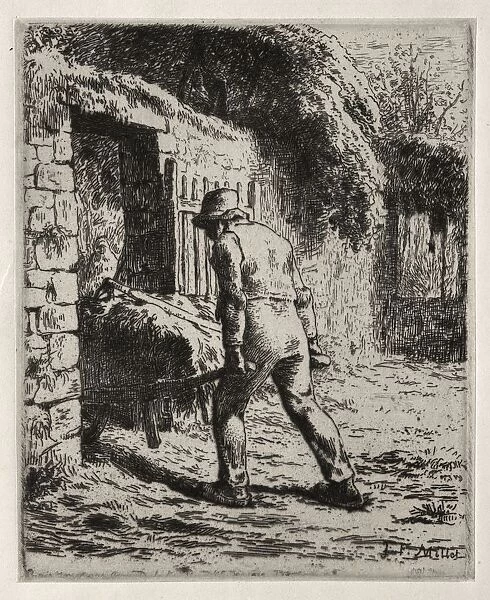 Peasant Returning from the Manure Heap, 1855-1856. Creator: Jean-Francois Millet (French