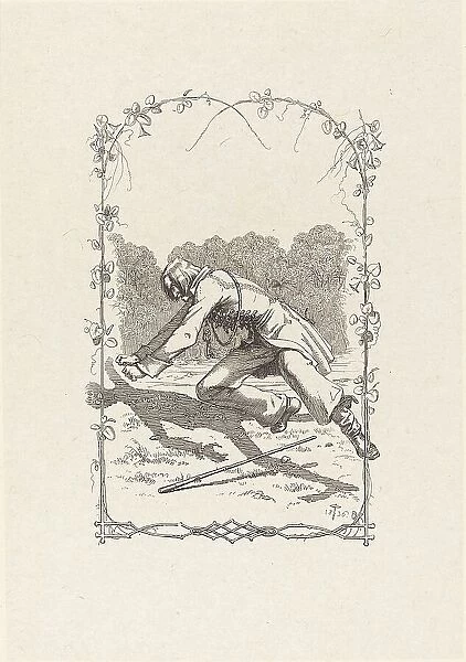 Peter Schlemihl Chasing His Shadow, 1836. Creator: Adolf Schrödter