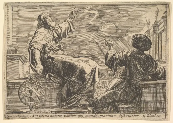 Framed Print : Two Philosophers Watching an Eclipse Print, 1615-42 Framed Print : Two Philosophers Watching an Eclipse Print, 1615-42