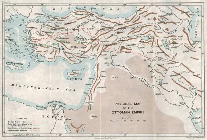 Framed Print : Physical Map of the Ottoman Empire, c1915 Print Framed Print : Physical Map of the Ottoman Empire, c1915 Print