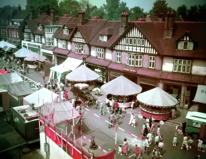 Framed Print : Print of Pinner Fair, Middlesex, c1955-1965 Framed Print : Print of Pinner Fair, Middlesex, c1955-1965