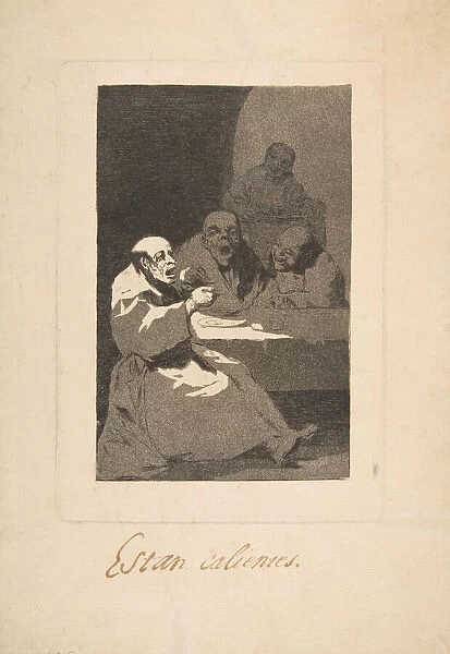 Plate 13 from Los Caprichos : They are Hot (Estan Calientes), 1797-98