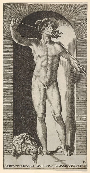 Plate 14: Mercury standing in a niche playing his pipes