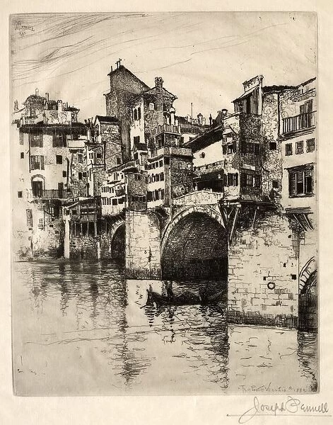 The Ponte Vecchio, 1883. Creator: Joseph Pennell (American, 1857-1926)