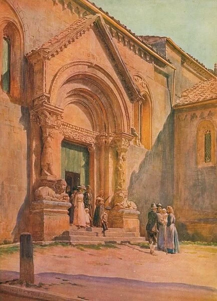 The Porch of the Pieve at San Quirico D Orcia, c1900 (1913). Artist: Walter Frederick Roofe Tyndale