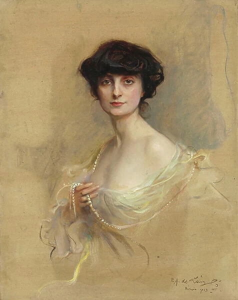 Portrait of Anna-Elisabeth, Comtesse Mathieu de Noailles (1876-1933), 1913. Creator: László, Philip Alexius de (1869-1937)