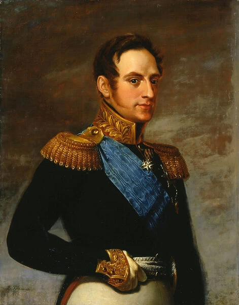 Portrait of Emperor Nicholas I, 1826. Artist: Vasily Tropinin