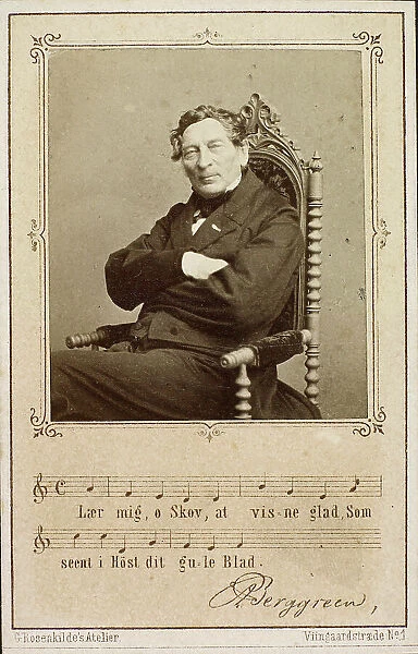 Portrait of the organist and composer Andreas Peter Berggreen (1801-1880). Creator: Rosenkilde, George Henricus (1814-1891)
