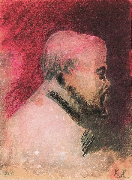Portrait of the Poet Paul Verlaine (1844-1896), 1896. Artist: Hlavacek, Karel (1874-1898)