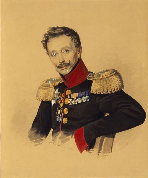 Portrait of Prince Fyodor Fyodorovich Gagarin (1786-1863), 1830s. Artist: Hampeln, Carl, von (1794-after 1880)