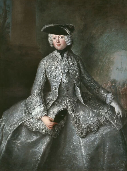 Portrait of Princess Anna Amalia of Prussia (1723-1787), Abbess of Quedlinburg, ca 1744