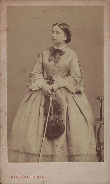 Portrait of the violinist and composer Teresa Milanollo (1827-1904), ca 1865. Creator: Disdéri, André Adolphe-Eugène (1819-1889)