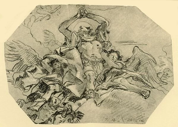 Praying Saint surrounded by Angels, 1762, (1928). Artist: Giovanni Domenico Tiepolo