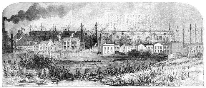 Framed Print : Print of the SS Great Eastern under construction at Millwall Framed Print : Print of the SS Great Eastern under construction at Millwall