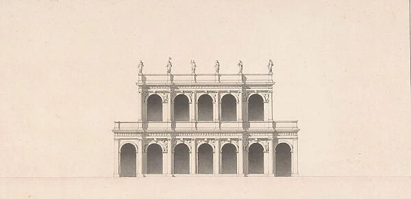 Project for the New Theater at St. Quentin (Aisne) - Elevation, ca. 1841