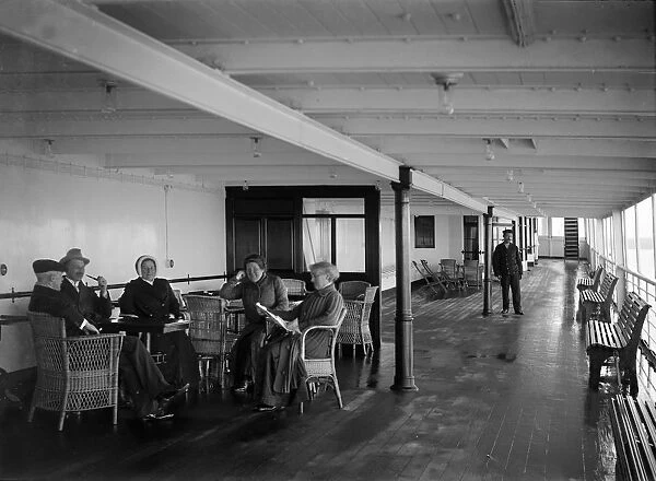 Promenade deck on SS Insulinde, 1914. Creator: Kirk & Sons of Cowes
