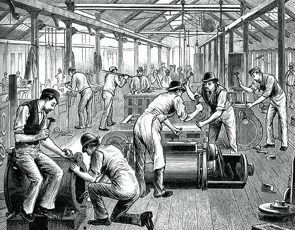 The pump shop in a Cornwall works, c1880