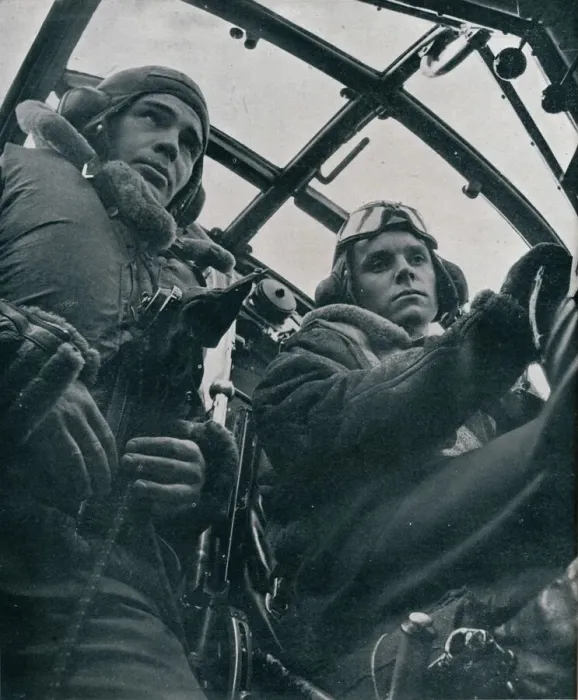 Framed Print : RAF Bomber Pilot and Second Pilot Print, 1941 Framed Print : RAF Bomber Pilot and Second Pilot Print, 1941