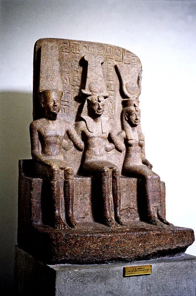Ramses II (1301 - 1235 BC), pharaoh of the XIX Dynasty. Ramses II sculpture with God Amon