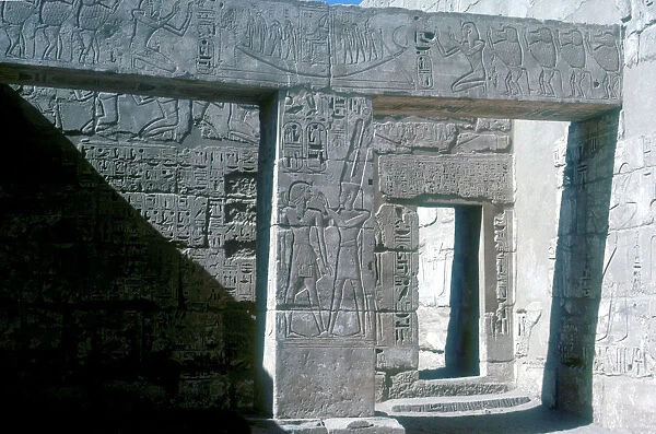 Reliefs of Ramesses III, Mortuary Temple of Rameses III, Medinat Habu, Egypt. c12th century BC