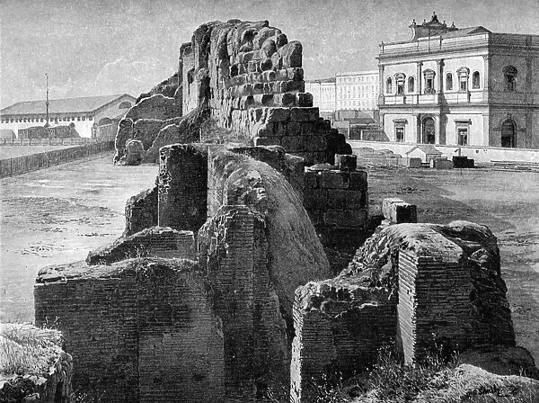 Remains of the Servian wall near the railway station, Rome, 1902