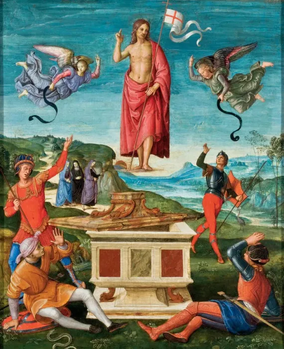 Framed Print : Print of Christ emerging from a tomb Framed Print : Print of Christ emerging from a tomb