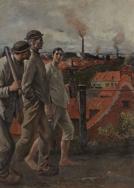 Return of the Miners. Creator: Meunier, Constantin Emile (1831-1905)