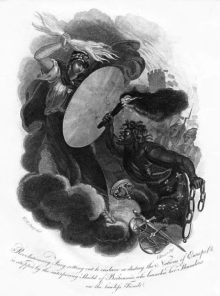 Revolutionary Fury and Britannia, 1814. Artist: I Brown