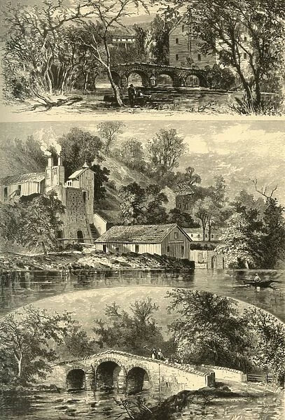Rolling mills and bridges on the Antietam Creek, 1872. Creator: Granville Perkins