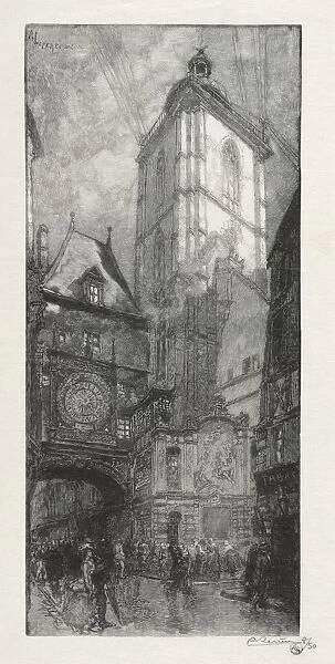 Rouen Illustre: La Gros Horloge, 1888. Creator: Auguste Louis Lepere (French, 1849-1918)