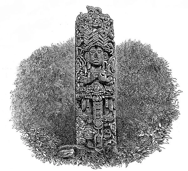 The Ruins of Copan, Central America: monolith, 1864. Creator: Unknown