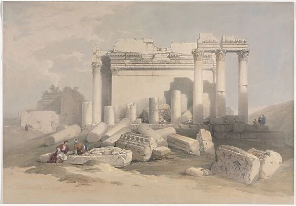 Ruins of the Eastern Portico of the Temple of Baalbec, 1839. Creator: David Roberts (British
